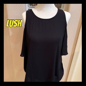 Lush Women's Black Cold Shoulder Top